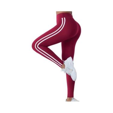 Imagem de Leggings de Yoga Cintura Alta Listrada - Elástico, Fino e para Levanta
