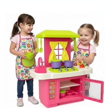 Imagem de Kit Cozinha Infantil Completo com Forno, Pia, Fogão e Acessórios Brinquedo Educativo Interativo para Crianças Cozinha de Brincar Meninas Presentes Criativos
