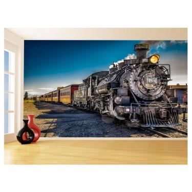 Imagem de Papel De Parede Trem Locomotiva Trilhos Vagão 3,5M Ncd359