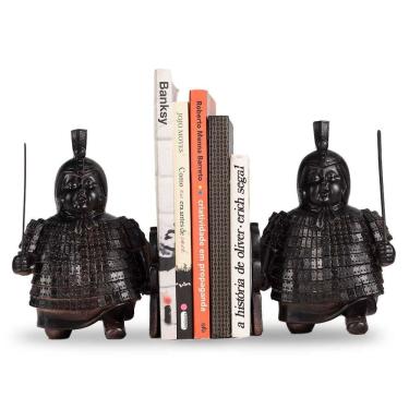 Imagem de Aparador para livros estatueta samuray estante 21cm altura