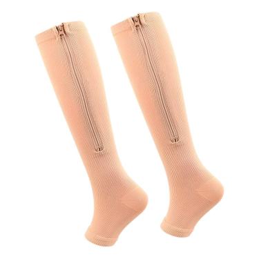 Imagem de Meia Compressão Esportiva para Panturrilha Tamanho P,M Bege