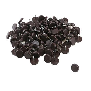 Imagem de Antrader Pacote com 100 protetores de piso para cadeira de mesa de móveis, pés de sofá, perna, deslizante, para pés, 3/4" Dia. Brown