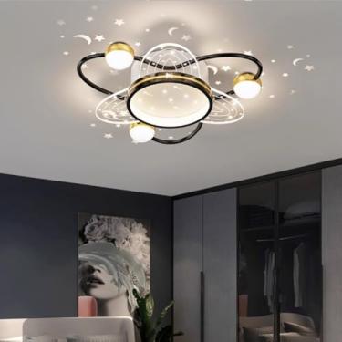 Imagem de Luminária de teto LED regulável para sala de estar com controle remoto, cor da luz/brilho ajustável 3000K-6500K, lâmpada para quarto, lustre redondo de acrílico, iluminação para sala de jant