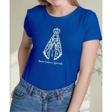 Imagem de Camiseta Camisa Adulto Feminina Masculina Algodão Nossa Senhora Aparec