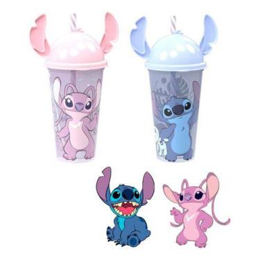 Imagem de Copo Canudo Stitch Angel 500ml Orelha Original Disney - HOME22, Stitch