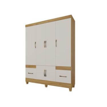 Imagem de Guarda Roupa 6 Portas com 2 Gavetas Armário Grande para Quarto com Cab