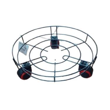 Imagem de Suporte P/ Botijão De Gás Em Metal Vaso de Flores C/Rodinhas - Idea