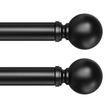 Imagem de Varetas de cortina, oi! Dear, pacote com 2, preto, 45-115 cm, ajustáve