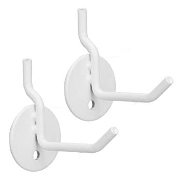 Imagem de Domary 2 Ganchos do Furo do Pegboard Dos Pces, Gancho de Exibição da Prateleira da Parede do Metal Com Acabamento Fino, para Acampamento Ao Ar Livre, Churrasco (Branco)