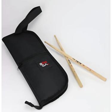 Imagem de ESTOJO BATERIA BONGA MUSIC - Preto - Case para Baquetas - 6 Pares - Impermeável - Bolso Externo com Zíper - Garantia de 90 Dias