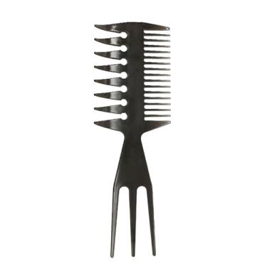 Imagem de Pente de dentes grossos finos de ação de madeira dupla para barba