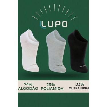 Imagem de Kit 3 Pares Meias Sapatilhas Lupo Invisíveis Au K3 Unissex, Branco, Pr
