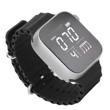 Imagem de Zhjvihx Relógio Metrônomo Vibratório, Metrônomo Vestível Com Velocidade Ajustável de 40-240 BPM e Ritmos Múltiplos, para Iniciantes Em Instrumentos Musicais e Entusiastas de Fitness (Preto)