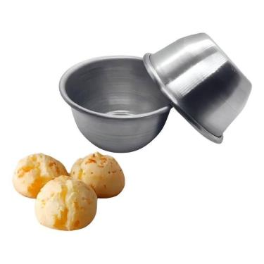 Imagem de 2X Kit 10 Formas P/Pão De Queijo Grande 5Cm Cor Cinza