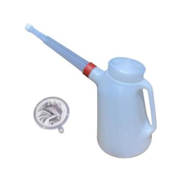 Imagem de Mqetly Jarra de óleo com bico longo, espessa, multiuso, com alça, recipiente medidor robusto para óleo de motor. Dispensador de para motores, 5l