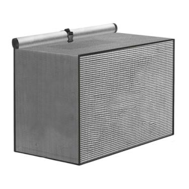 Imagem de Baoblaze Capa para ar condicionado externo para unidades externas, malha respirável, proteção universal à prova d'água para quarto e verão, Preto