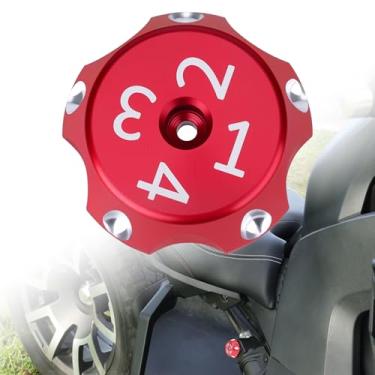 Imagem de Aferrizu Tampa decorativa de alumínio para decoração de porca com amortecedor traseiro para Can Am Ryker 600 900 Rally Edition Sport 2019-2025 acessórios decorativos de substituição (vermelho)