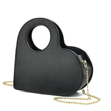 Imagem de KURGOOL Bolsa de mão e bolsa de mão, bolsa transversal pequena com corrente dourada, presentes de aniversário para mulheres, mãe, irmã, Preto