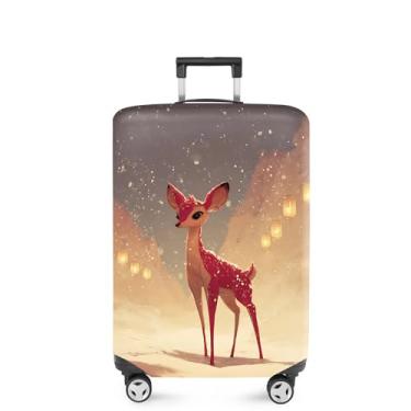 Imagem de FOREVER QUEEN Capa protetora elástica para bagagem de Natal serve para acessórios de viagem de 50 a 86 cm, Alce, L(fits 28-30Inch suitcase), Mármore