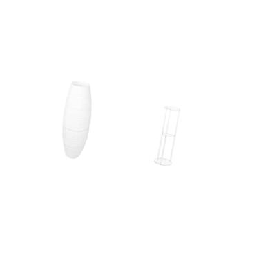 Imagem de Fenteer Luminária de Chão Moderna com Cúpula de Acrílico, Mesa Lateral Transparente E Protetor de Lâmpada de Papel, Fácil de Montar, Ideal para Decoração de Q