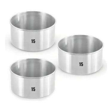 Imagem de 2X Kit Forma Assadeira Bolo Redonda Alta 15 X 10 3 Peças