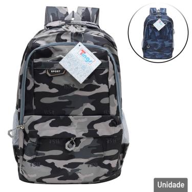 Imagem de Mochila Juvenil 18'' 44cm Fashion Camuflada Color - Tudo em Caixa