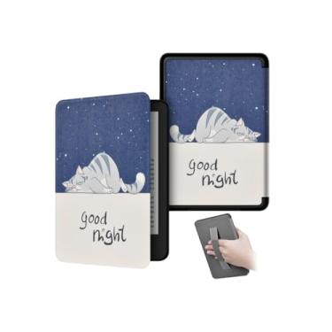 Imagem de Akacy Capa com estampa pintada com alça para Kindle Paperwhite de 6,0 polegadas 11ª geração lançada em 2022/2024 (Modelo: C2V2L3/RS23CV) Proteção de couro PU (17)