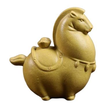 Imagem de Baoblaze Animal de Estimação para Chá, Enfeite de Mesa Adorável, Pequena Estatueta de Cavalo, Artesanato para Chá em Casa, Escritório, Sala de Chá, Prateleira, Amarelo