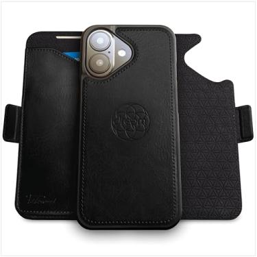 Imagem de Dreem for iPhone 17 Case Wallet, Revolutionary Phone Stand, Vegan Leather, MagSafe-Fit, Magnetic Detachable Flip Cover, RFID Blocking Card Holder, Gift-Box [Fibonacci:Black]