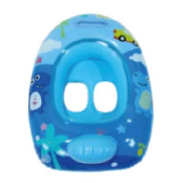 Imagem de Boia Infantil de Segurança para Piscina, PVC, 65x50cm, Flutuador com Encosto e Apoio, Design Colorido em Azul e Rosa, para Bebês e Crianças (Azul)