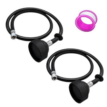 Imagem de 2 peças de cabeça de spray de tigela de xampu de salão com mangueira de borracha preta para prender a torneira do xampu, disjuntor a vácuo, rosca de 6 mm compatível com barbearia spa e a maioria das