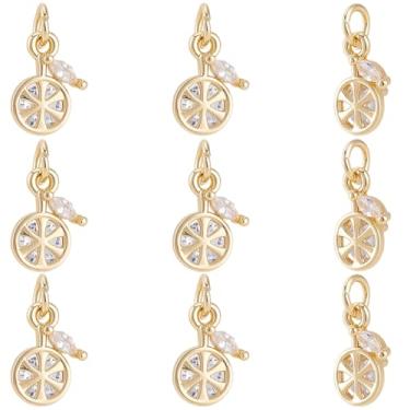Imagem de Beebeecraft 12 berloques de limão, banhado a ouro 18 K, latão, zircônia cúbica, pingente de frutas com anel de salto para fazer joias, colar, pulseiras, brinco, artesanato DIY