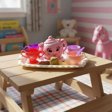 Imagem de Conjunto de Chá Infantil com Acessórios Completo – Brinquedo de Cozinha Rosa para Meninas, Xícaras, Bule, Pratinhos e Utensílios, Jogo Educativo de Faz de Conta, Ideal para Presentear