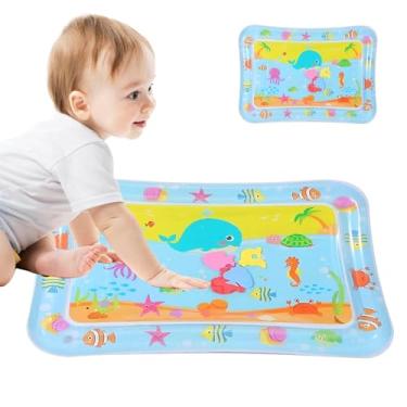 Imagem de Tapete infantil para brincar na água, tapete inflável para brincar | Tapete de água sensorial para animais marinhos | Atividade motora de tapete rastejante, desenvolvimento inicial para meninos e cria