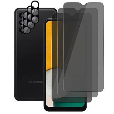Imagem de UZWZW (3+3) Para Samsung Galaxy A13 4G/5G (pacote com 3) Protetor de tela de privacidade de vidro temperado privado anti-espião com protetor de lente de câmera, antiarranhões