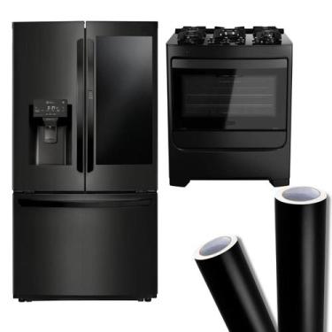 Imagem de Adesivo Vinil Envelopamento Preto Fosco Geladeira 3m x 50cm - BG Adesi
