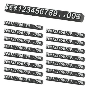 Imagem de PATIKIL Conjunto de 15 cubos de exibição de preços, suporte ajustável para etiqueta de preço removível, número de letras, kit de bloco de dólar para sinalização de exibição de lojas de varejo de joias