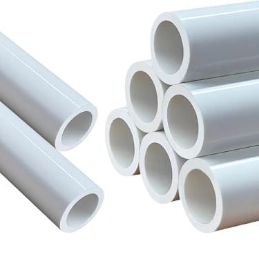 Imagem de LESSO Tubo de PVC de 9,5 cm de comprimento, tubos industriais de PVC de 3/10.2 cm para casa, estufa, jardim, fazenda, oficina, mobiliário, grau interno e externo, branco SCH40