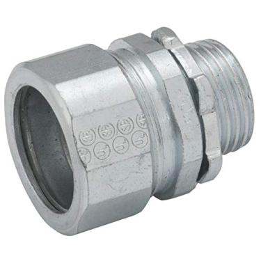 Imagem de Conector de compressão Hubbell-Raco 1808, conduíte rígido/IMC, tamanho comercial de 5 cm, aço (pacote com 5)
