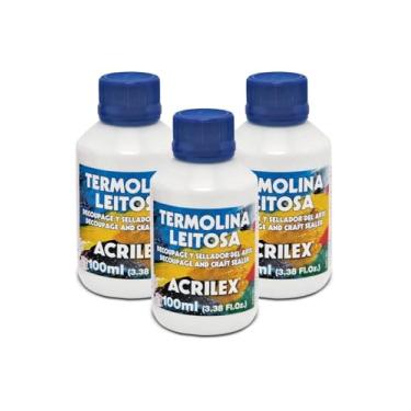 Imagem de Kit 3 Termolina Leitosa Acrilex 100ml – Impermeabilizante para Tecidos, Papéis e Bordados | Evita Desfiamento | Secagem Rápida | Ideal para Decoupage e Artesanato