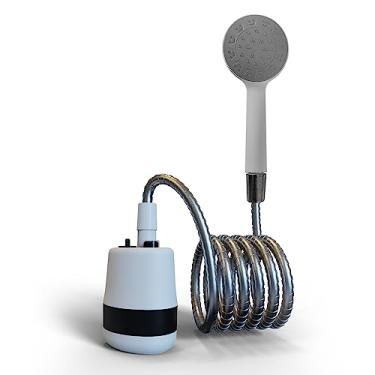 Imagem de Ducha Elétrica Portátil para Camping Manual Bateria Recarregável Chuveiro Compacto Caminhadas Mochilão Praia Lavagem de Pets Rega