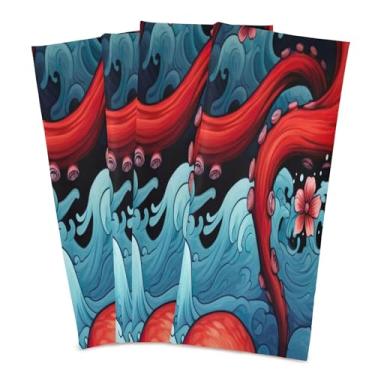 Imagem de xigua Conjunto de 4 panos de prato de cozinha de polvos fofos, macios e altamente absorventes de secagem rápida para limpeza de pratos e limpeza manual, 71 x 45 cm