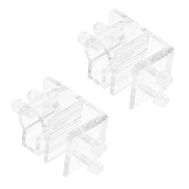 Imagem de ZYAMY Suporte de estabilizador de aquário de acrílico transparente branco de 60 mm, 2 peças, suporte de tubo de entrada e saída com parafusos, suporte de braçadeira de aquário