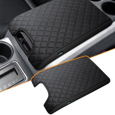 Imagem de GAWAF Capa de console central compatível com Ford F150 2009-2014, capa de console central de couro PVC, tampa de caixa de assento, almofada protetora de caixa de apoio de braço, acessórios