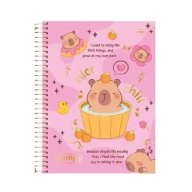 Imagem de Caderno Universitário Grande 1 Matéria Pampy Capivara - Coleção 2026 Fofa 80 Folhas 19,9X27cm (Rosa)