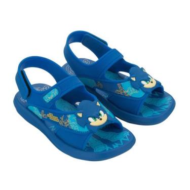 Imagem de Sandália Papete Sonic Para Meninos Rush Macia Grendene Kids, Azul clar