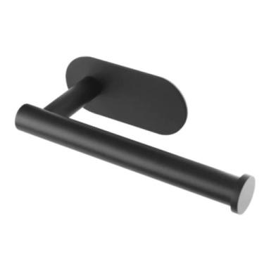 Imagem de Porta Papel Higiênico Premium Adesivo 3m De Parede Inox Preto - JN ECO