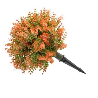 Imagem de HEEPDD Conjunto de 2 Plantas Artificiais de Eucalipto Com Folhas Redondas de Laranja, Arbustos Falsos de 17,7 Polegadas Com Pontas Resistentes para Decoração de Varanda de Jardim Ao