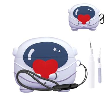 Imagem de Capa para Baseus Inspire XC1, capa protetora para fone de ouvido sem fio NOUKAJU (com mosquetão + cordão + caneta de limpeza) à prova de quedas, arranhões, à prova de choque, capa para Baseus Inspire