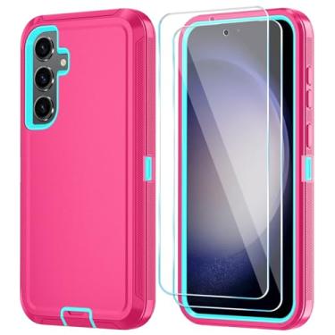 Imagem de ONOLA Capa de telefone para Samsung Galaxy S23 FE com protetor de tela HD, resistente, à prova de choque e à prova de quedas, capa de telefone de 3 camadas para Galaxy S23 FE de 6,4 polegadas, rosa